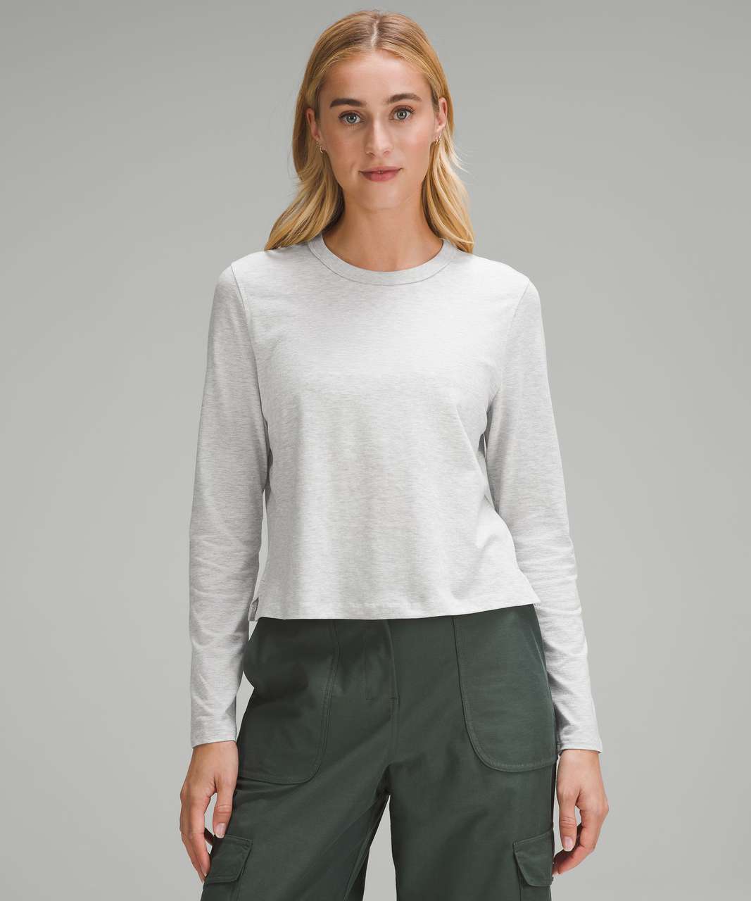 Lululemon Classic-Fit Cotton-Blend Long-Sleeve Shirt - Heathered Core Ultra Light Grey