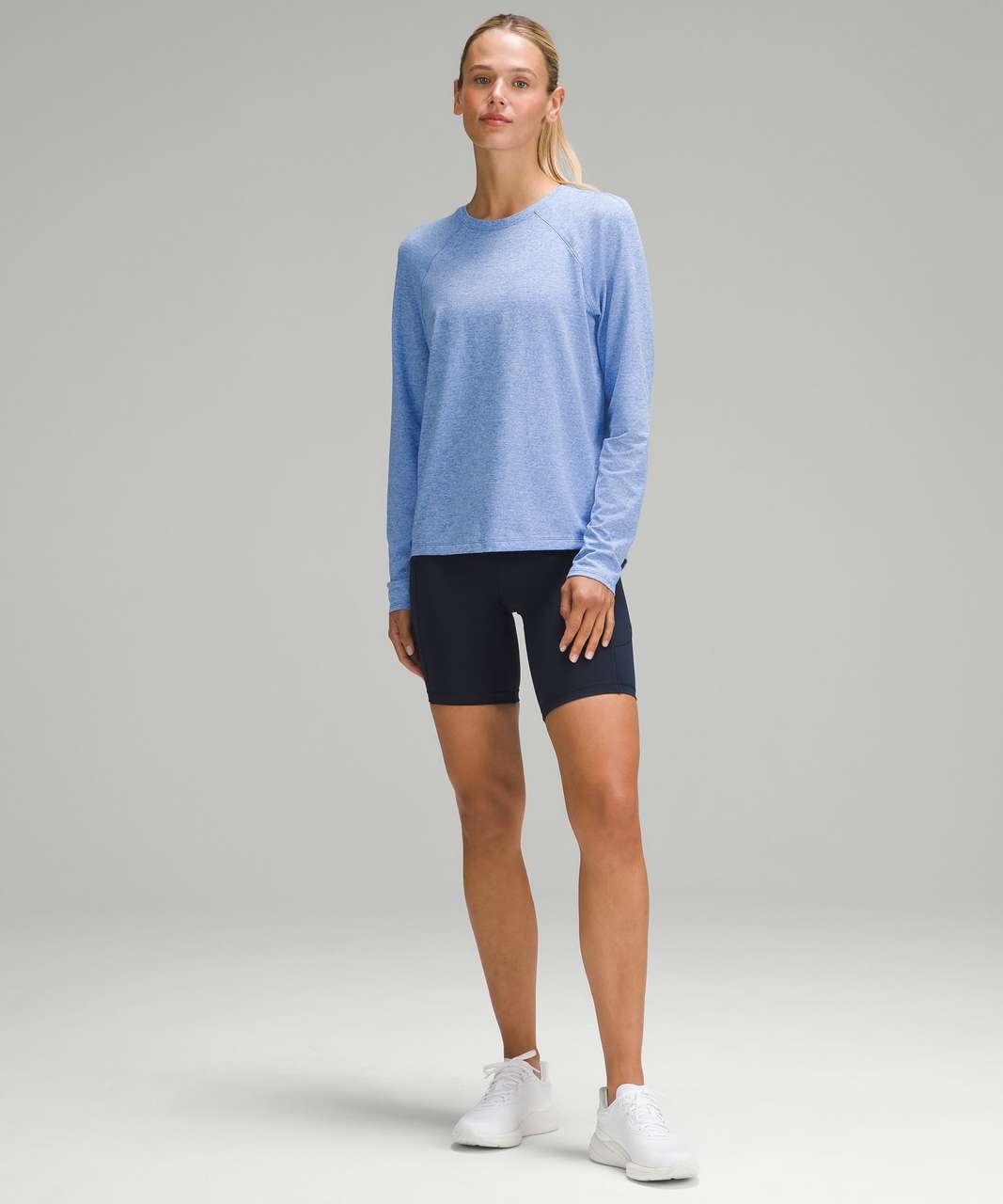 Lululemon License to Train Classic-Fit Long-Sleeve Shirt - Heathered Pipe Dream Blue