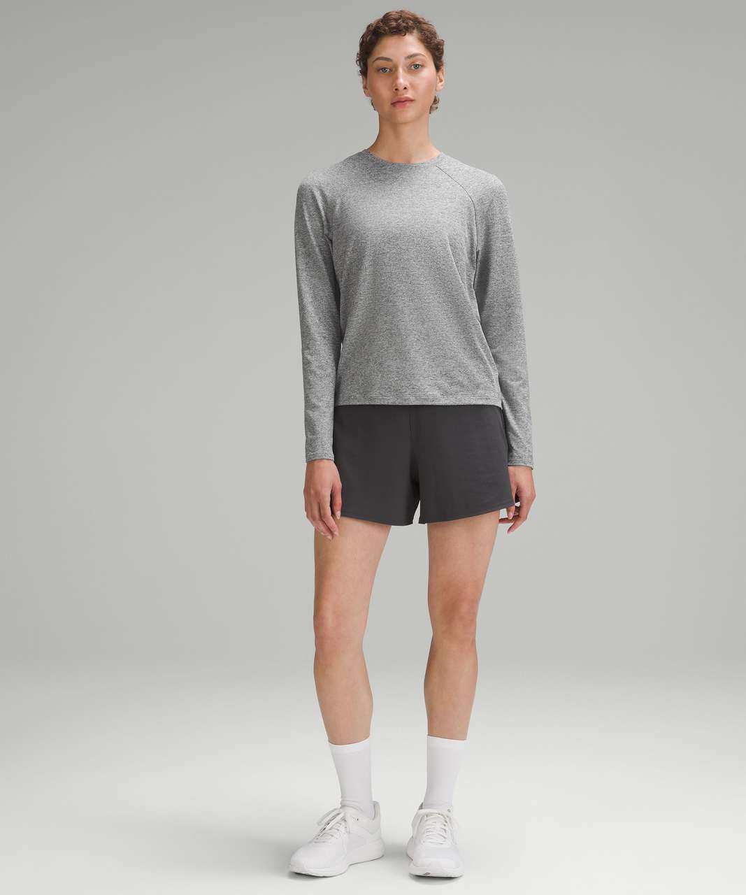 Lululemon License to Train Classic-Fit Long-Sleeve Shirt - Heathered Black  - lulu fanatics