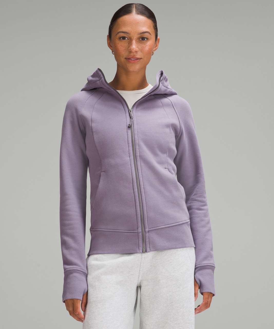 Lululemon Scuba Full-Zip Cropped Hoodie - Dark Lavender - lulu fanatics