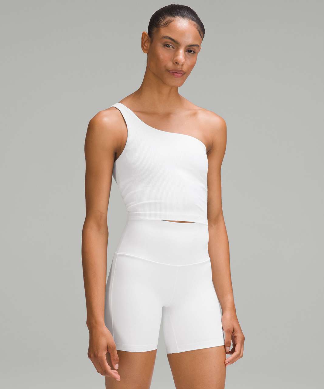 Lululemon Ribbed Nulu Asymmetrical Yoga Tank Top - White