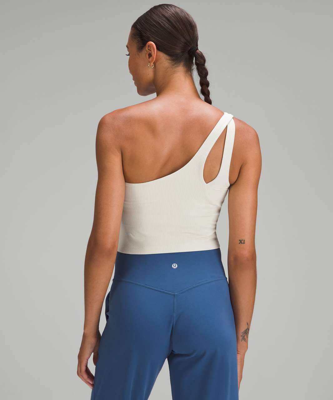 Lululemon Ribbed Nulu Asymmetrical Yoga Tank Top - Bone