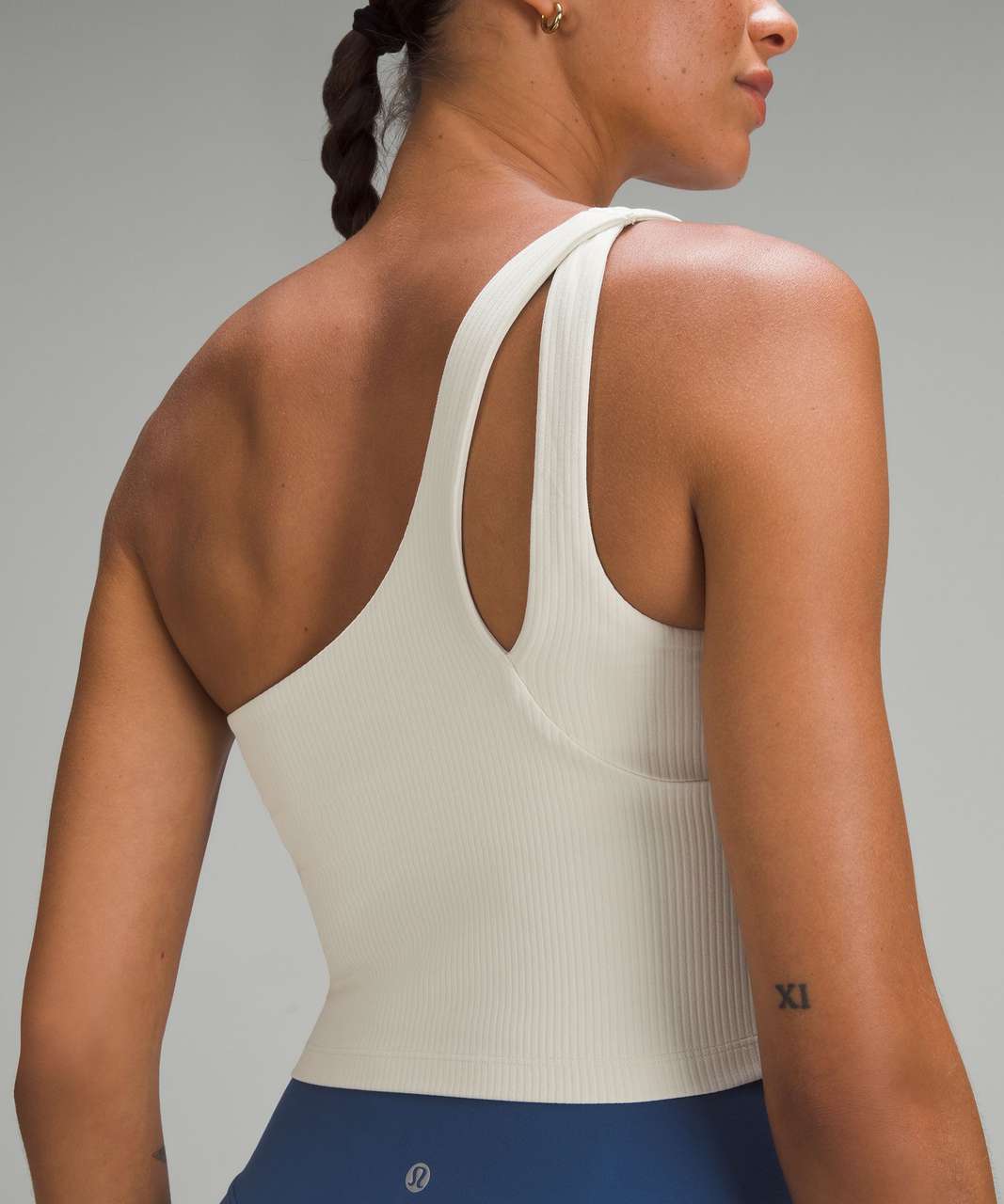 Lululemon Ribbed Nulu Asymmetrical Yoga Tank Top - Bone