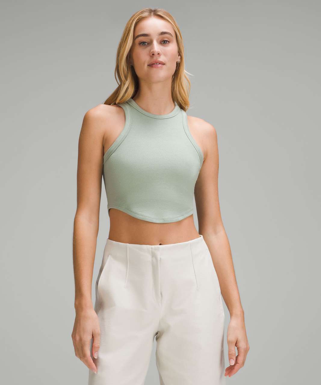 Lululemon Hold Tight Cropped Tank Top - Palm Court - lulu fanatics