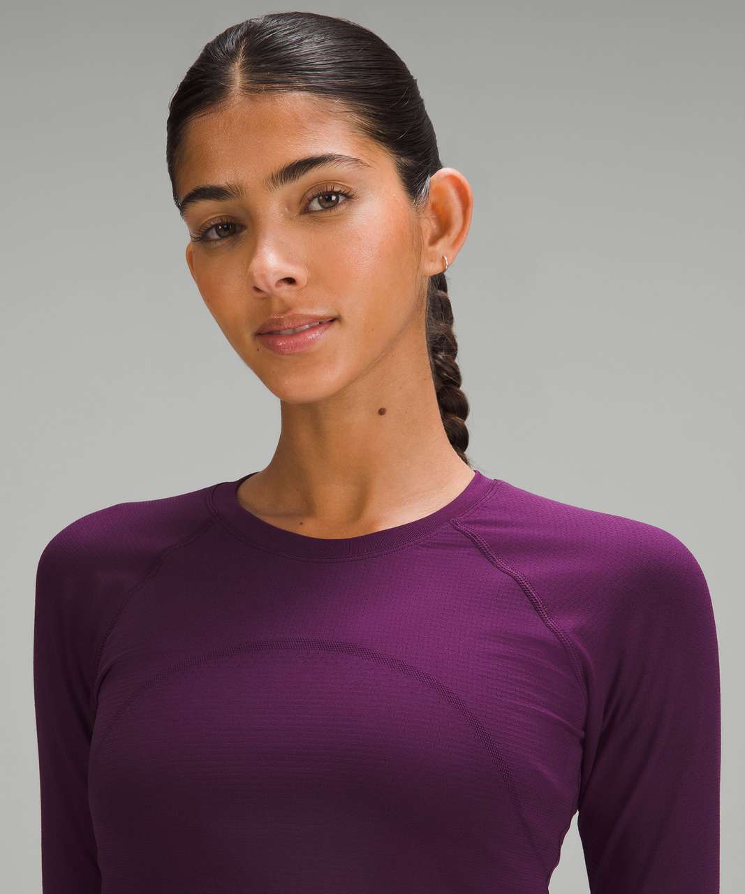 Lululemon Swiftly Tech Cropped Long-Sleeve Shirt 2.0 - Dramatic Magenta / Dramatic Magenta