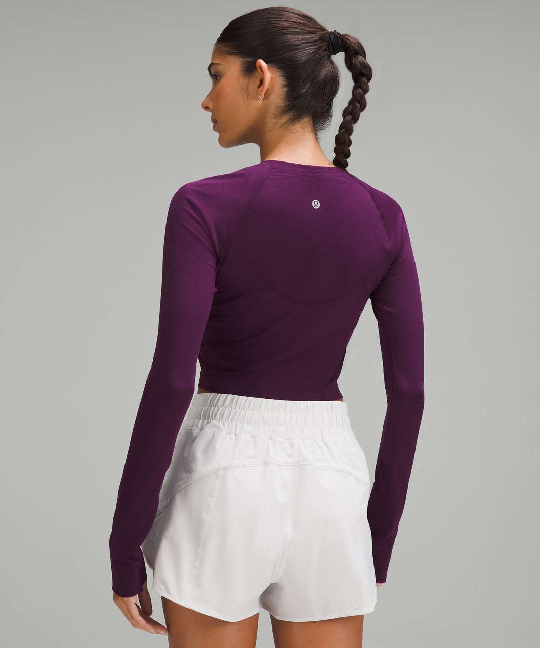 Lululemon Swiftly Tech Cropped Long-Sleeve Shirt 2.0 - Dramatic Magenta / Dramatic Magenta