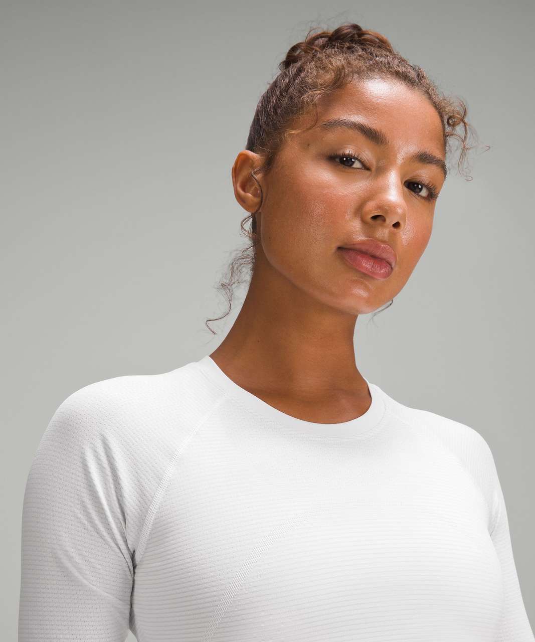 Lululemon Swiftly Tech Cropped Long-Sleeve Shirt 2.0 - White / White - lulu  fanatics