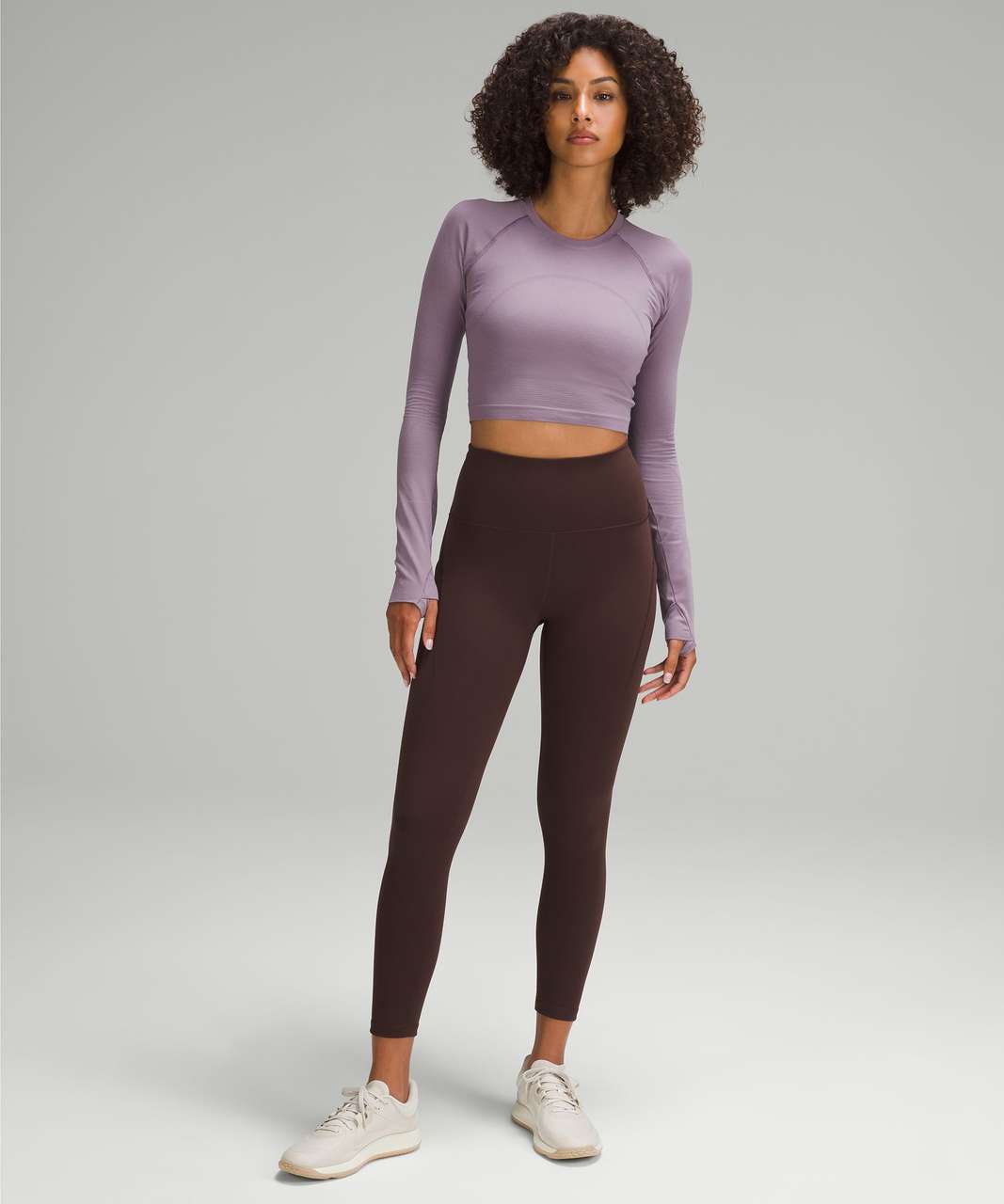 Lululemon Swiftly Tech Cropped Long-Sleeve Shirt 2.0 - Purple Ash / Purple Ash