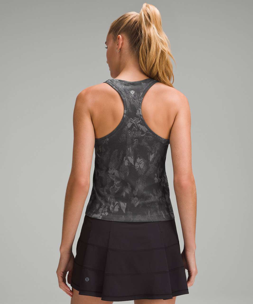 Lululemon Swiftly Tech Racerback Tank Top 2.0 *Race Length - Botanical Fragment Black / Rhino Grey