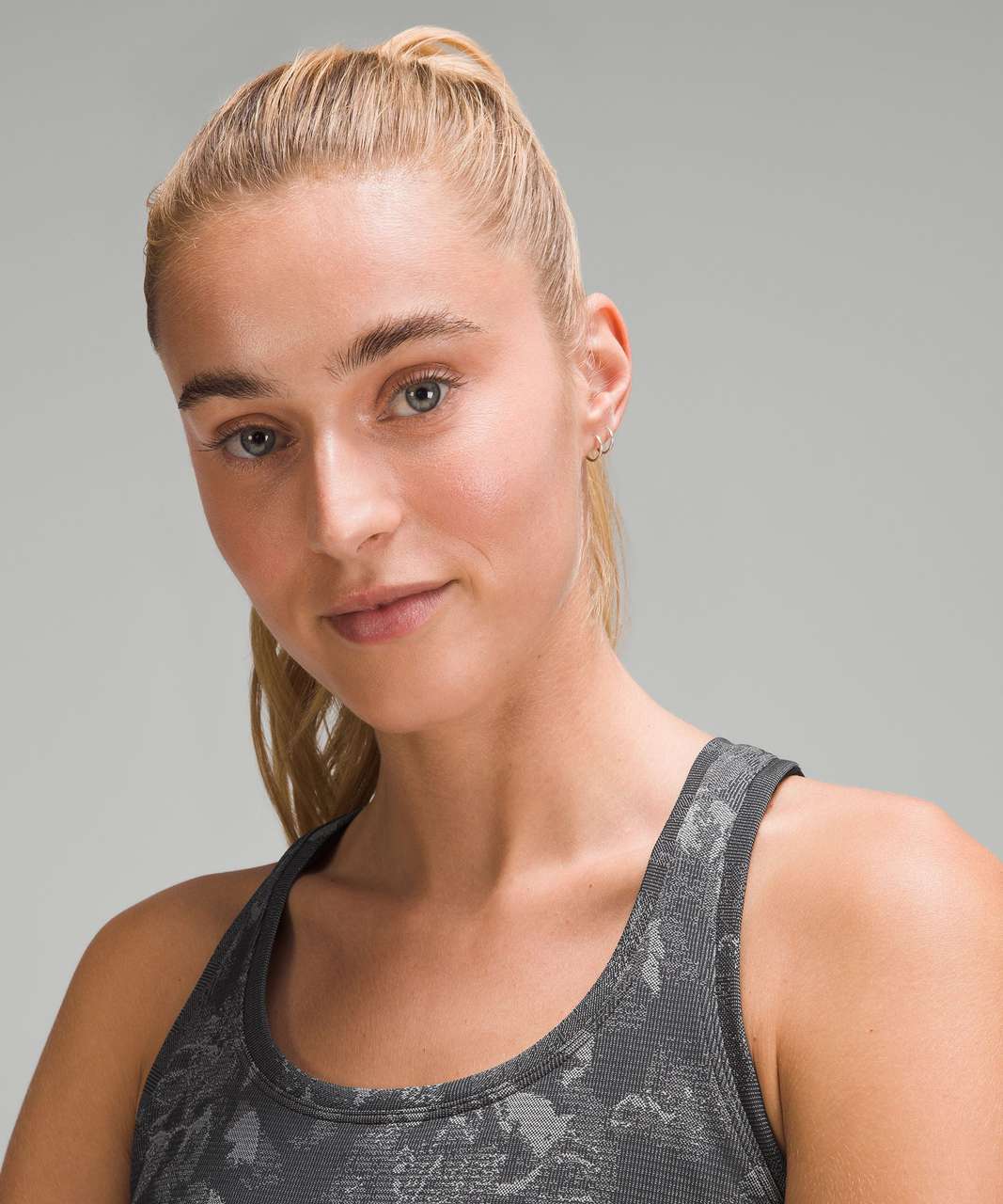 Lululemon Swiftly Tech Racerback Tank Top 2.0 *Race Length - Botanical Fragment Black / Rhino Grey