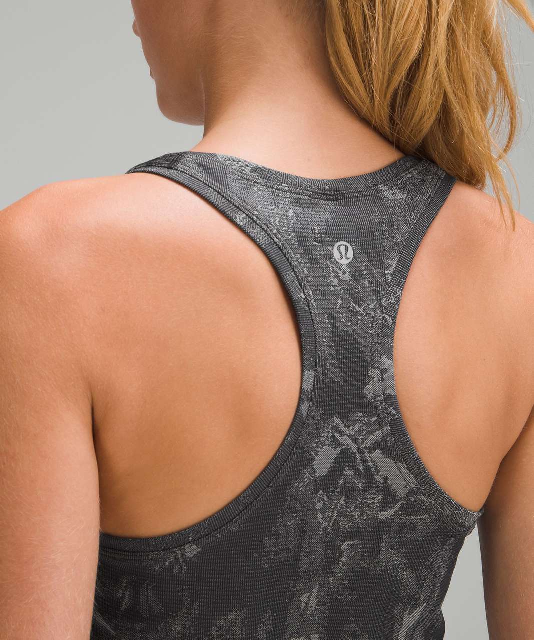 Lululemon Swiftly Tech Racerback Tank Top 2.0 *Race Length - Botanical Fragment Black / Rhino Grey