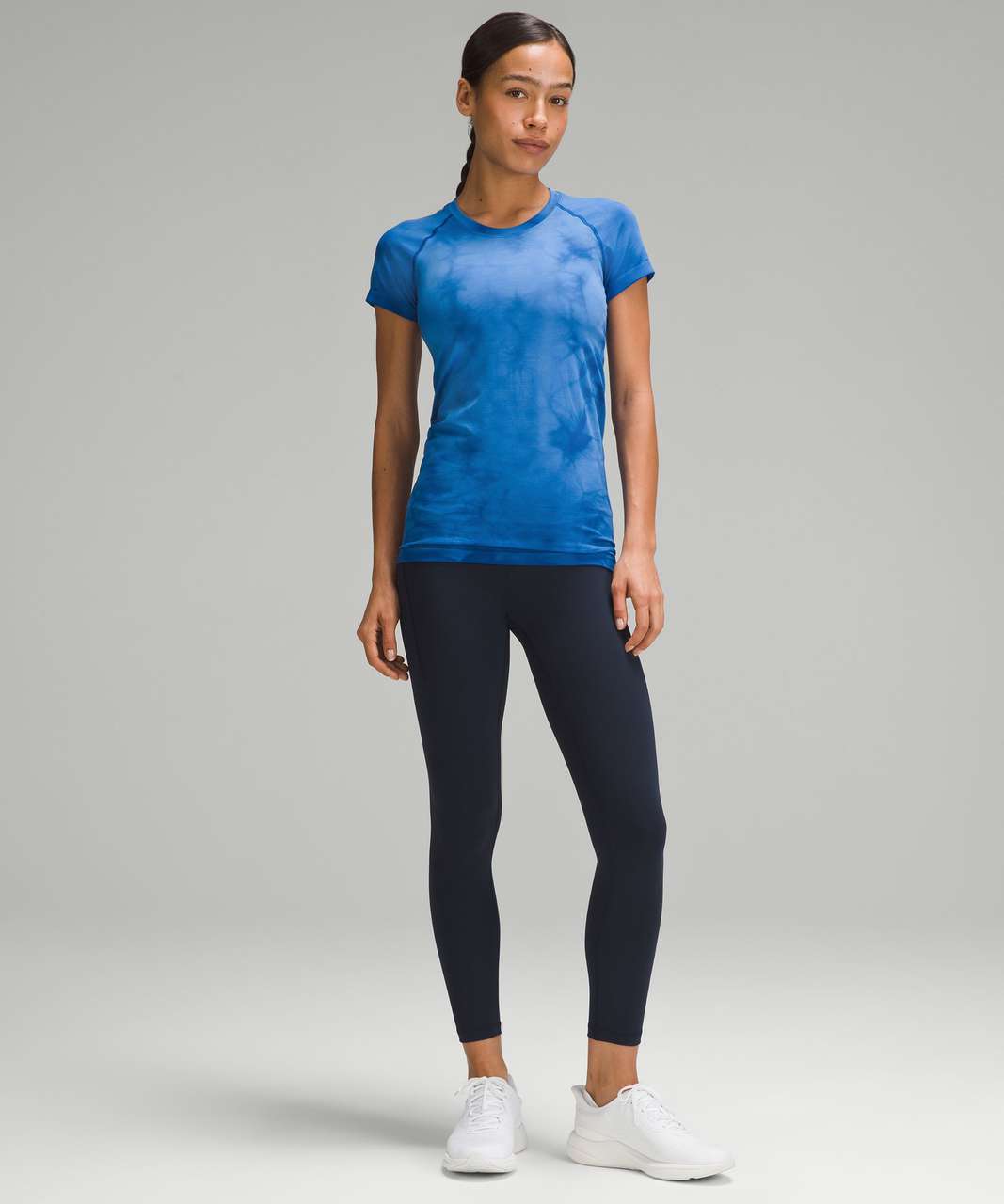 Lululemon Swiftly Tech Short-Sleeve Shirt 2.0 - Marble Dye Pipe Dream Blue  / Symphony Blue - lulu fanatics