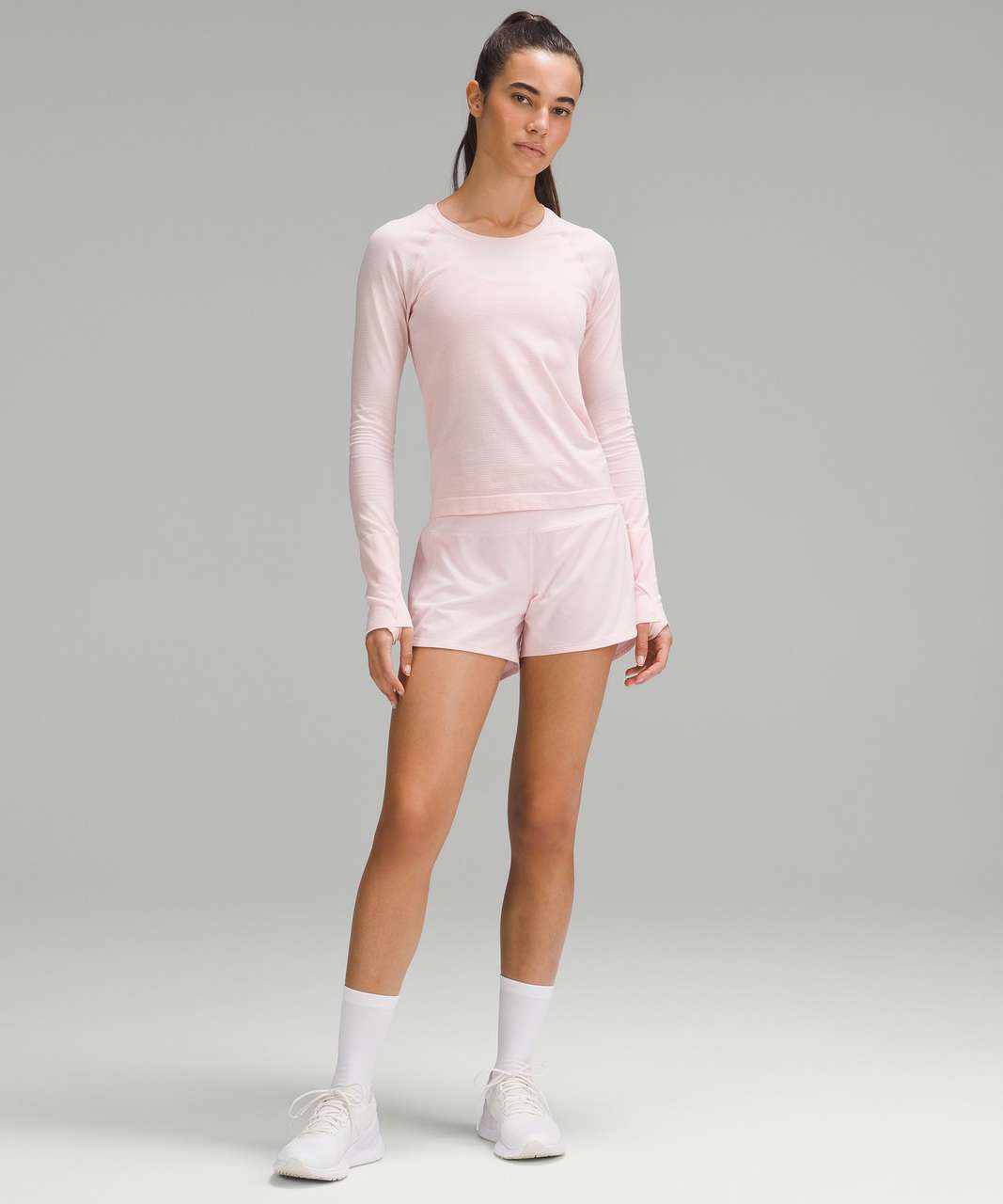 LULULEMON Wide Sleeve Gathered Hem T-Shirt - FUSP (Flush Pink