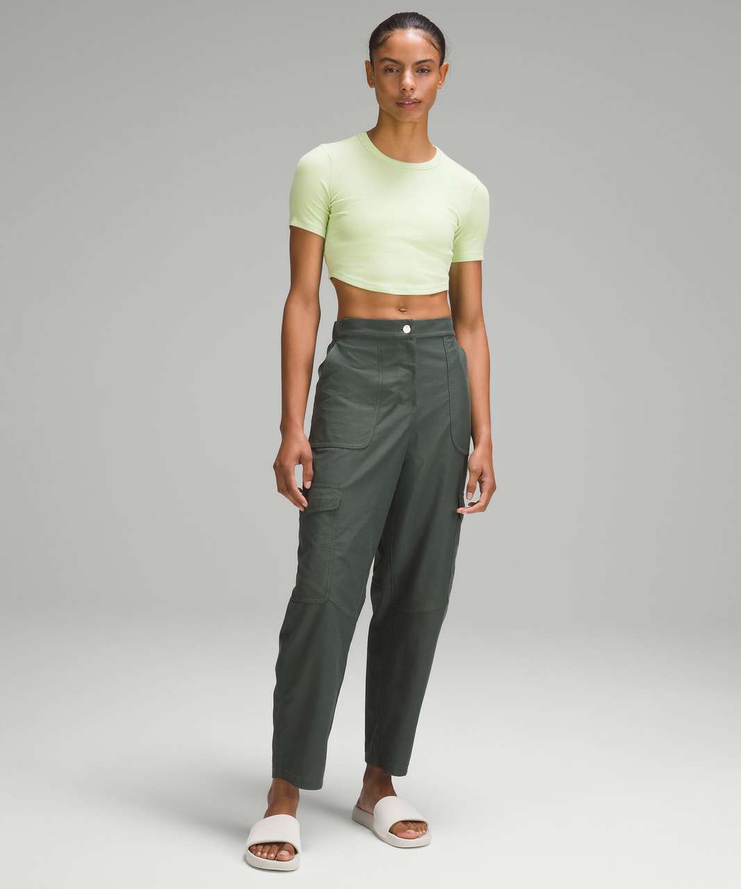 Lululemon Hold Tight Cropped T-Shirt - Spark Green - lulu fanatics