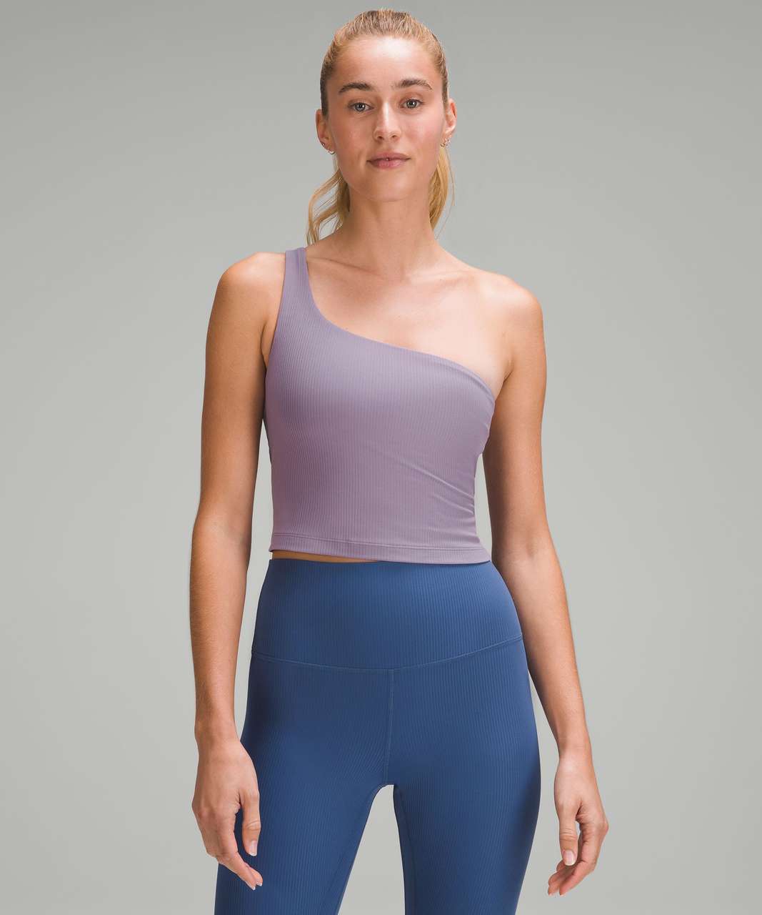 Lululemon Ribbed Nulu Asymmetrical Yoga Tank Top - Purple Ash