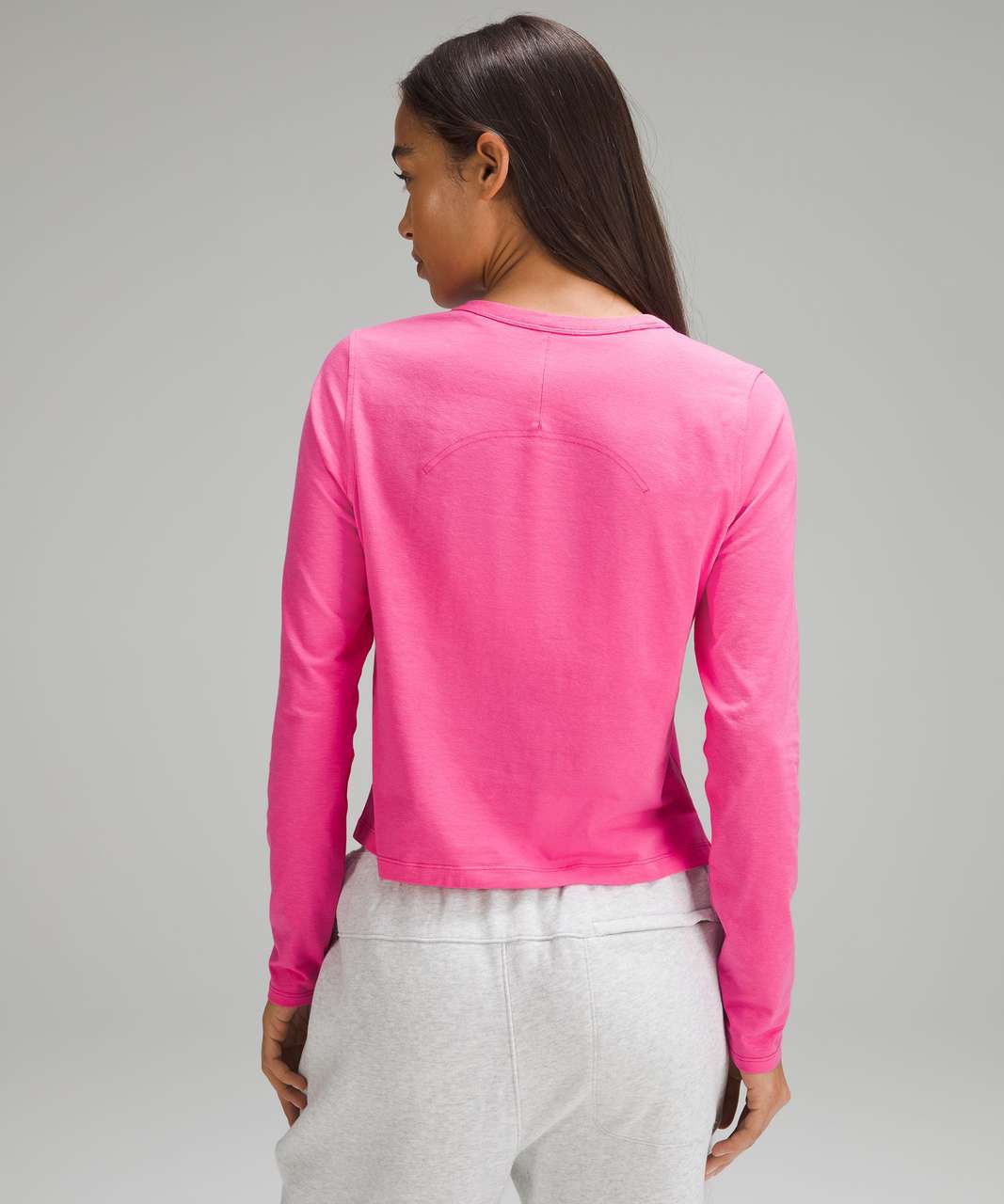 New Lululemon La Tight-to-body Ruched Long Sleeve Shirt In Pink Side 8 .