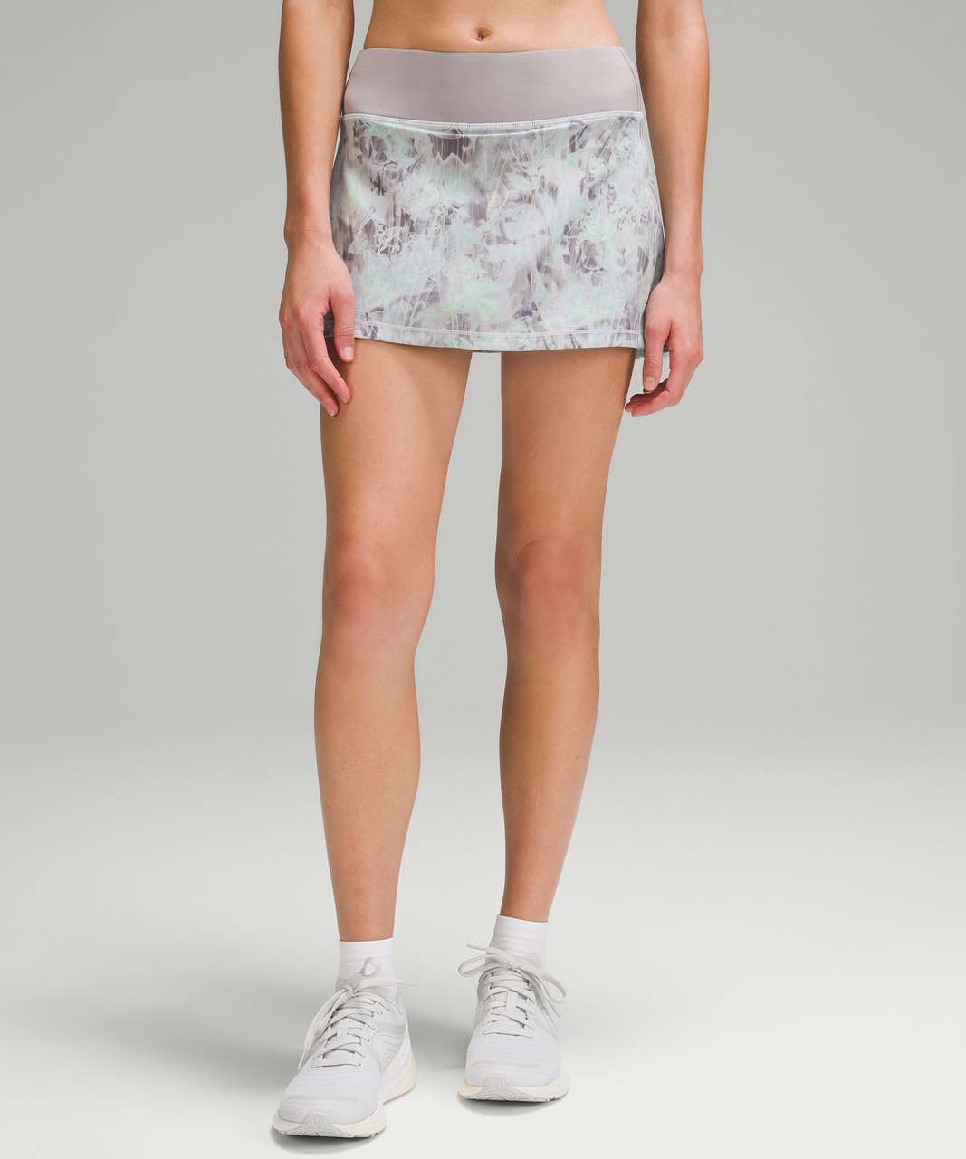 Lululemon Pace Rival Mid-Rise Skirt - Plisse Bloom Multi / Mauve Grey