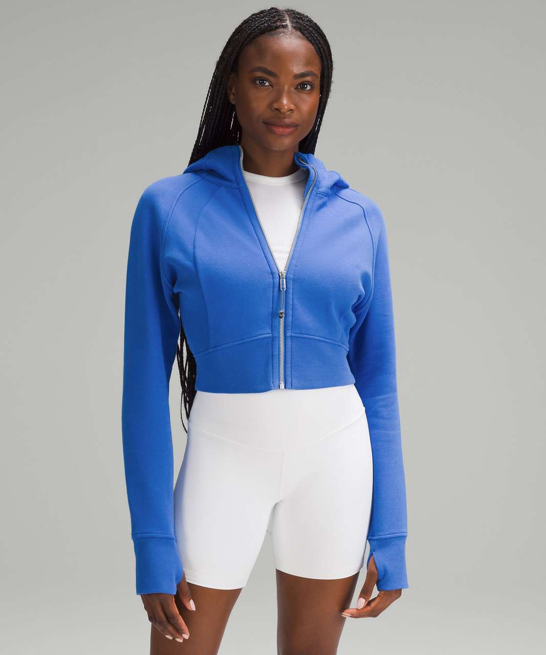 Lululemon Scuba Full-Zip Cropped Hoodie - Pipe Dream Blue