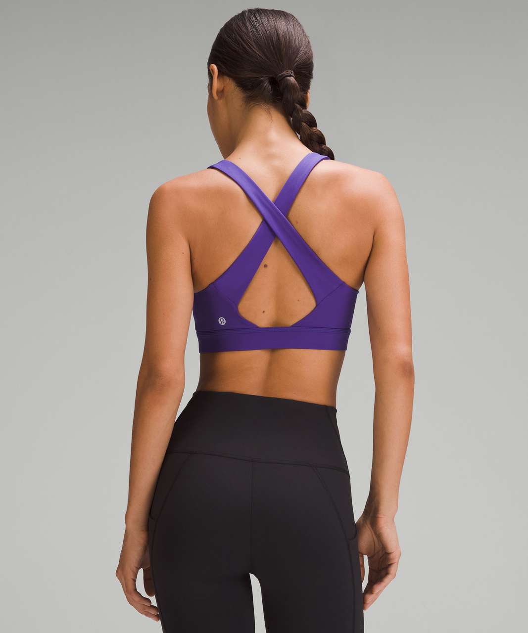 Believe Cheer Sports Bra - Blue and Purple Circles