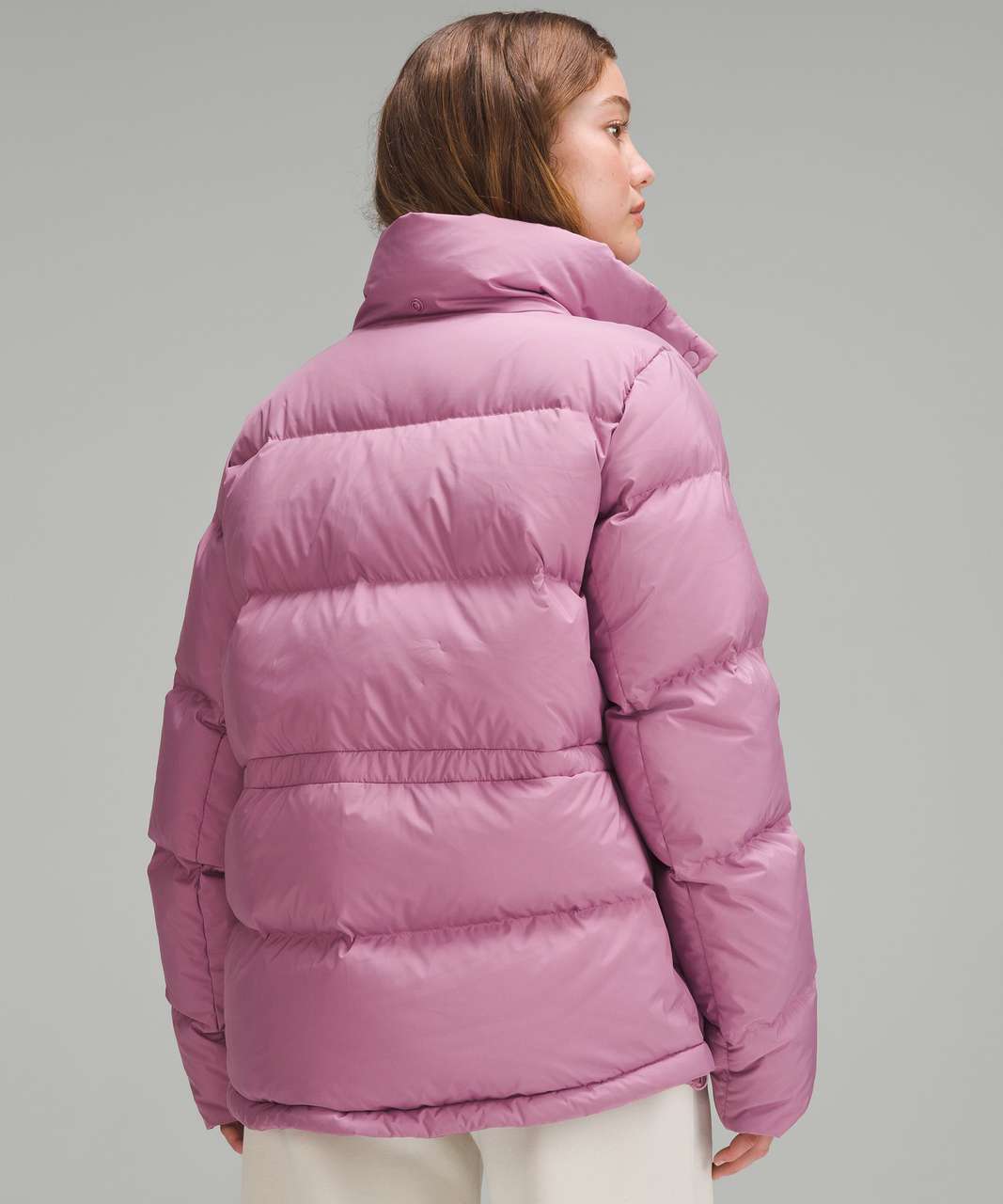 NWT Lululemon Wunder Puff Cropped Jacket Pink Peony Size ：10