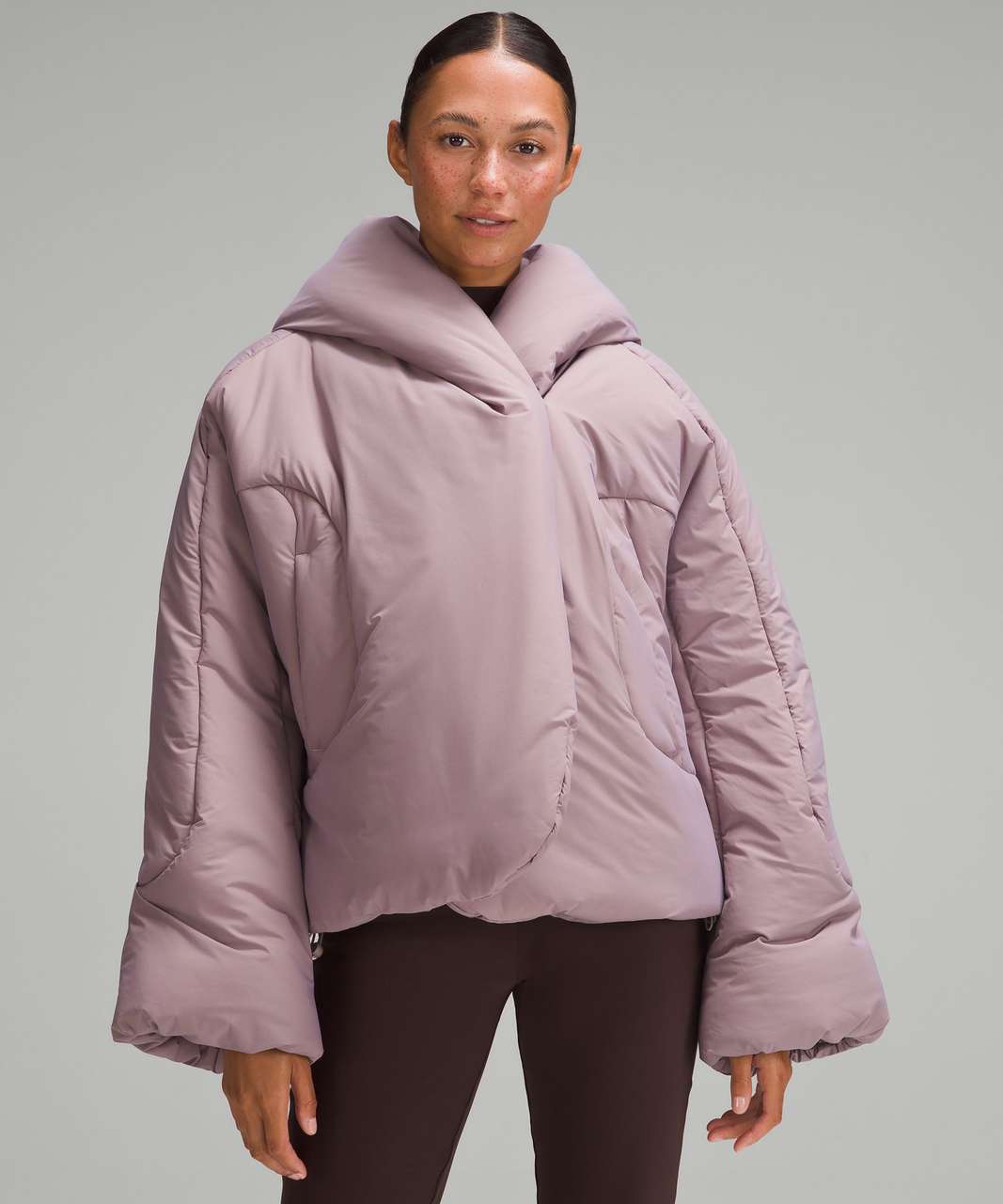 Lululemon Hooded Insulated Wrap - Heathered Light Orbit Lululemon Hooded Insulated Wrap - Heathered Light Orbit