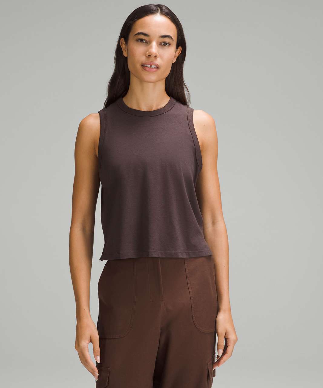 Lululemon Classic-Fit Cotton-Blend Tank Top - Espresso - lulu fanatics