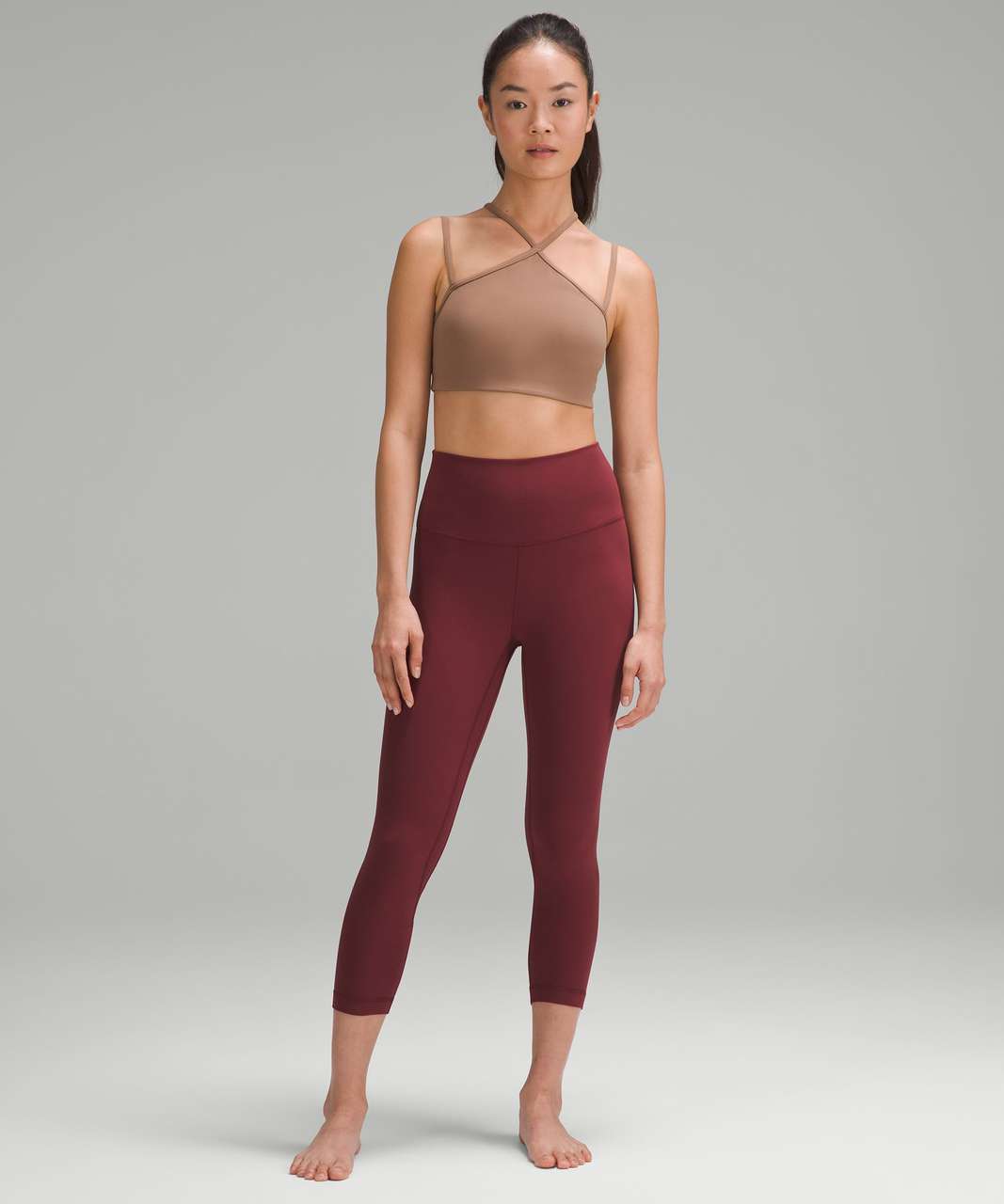 Lululemon Flow Y Strappy Bra Nulu *Light Support, A–C Cups - Cacao