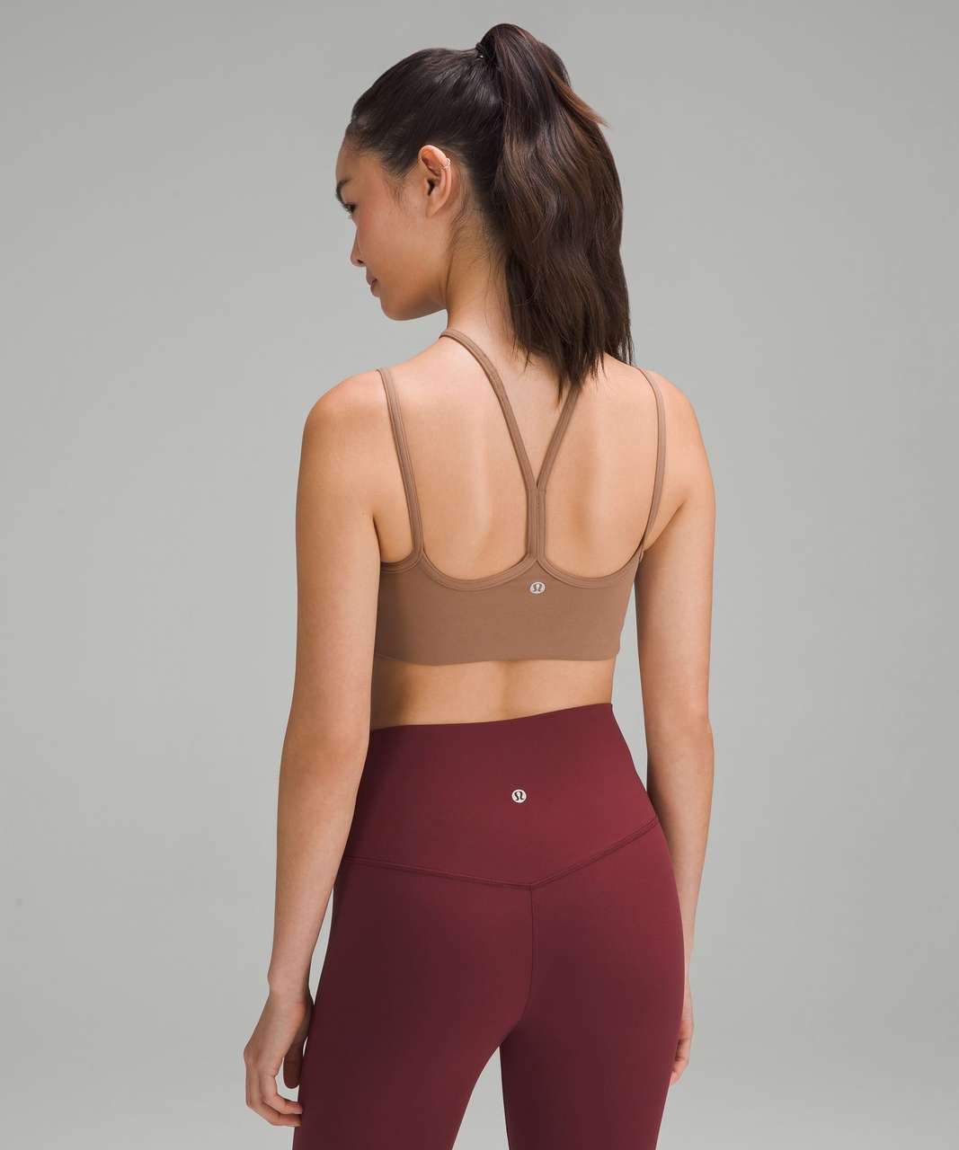 Lululemon Flow Y Strappy Bra Nulu *Light Support, A–C Cups - Cacao