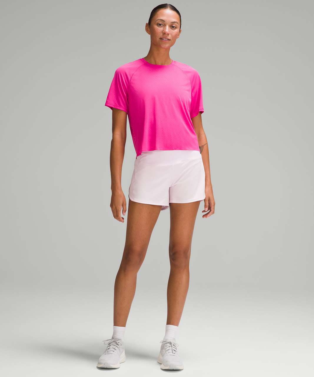 Lululemon Fast and Free Race Length T-Shirt - Sonic Pink