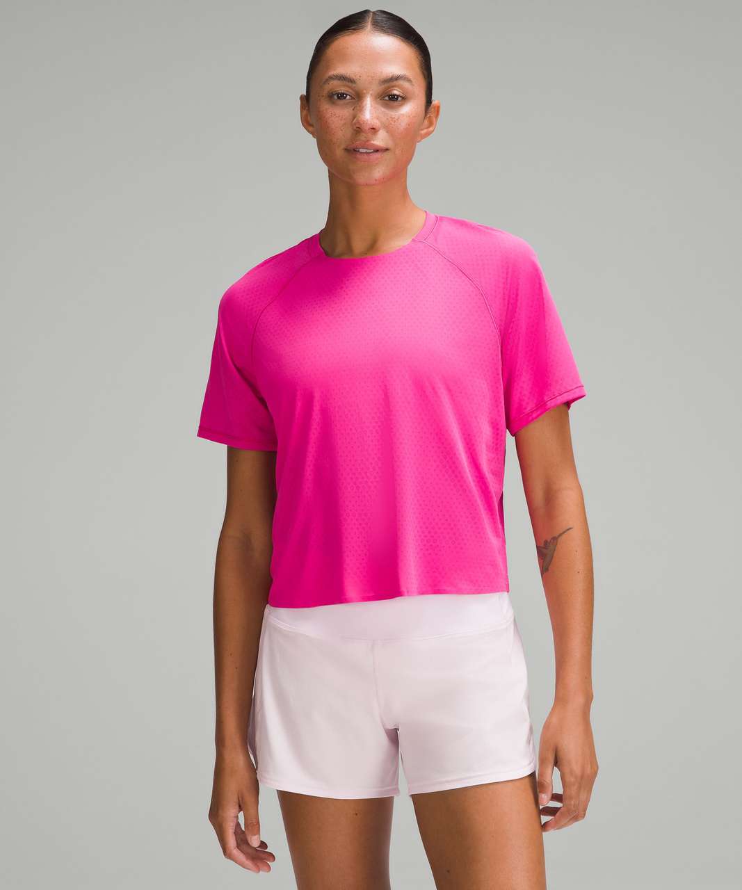 Lululemon Fast and Free Race Length T-Shirt - Sonic Pink