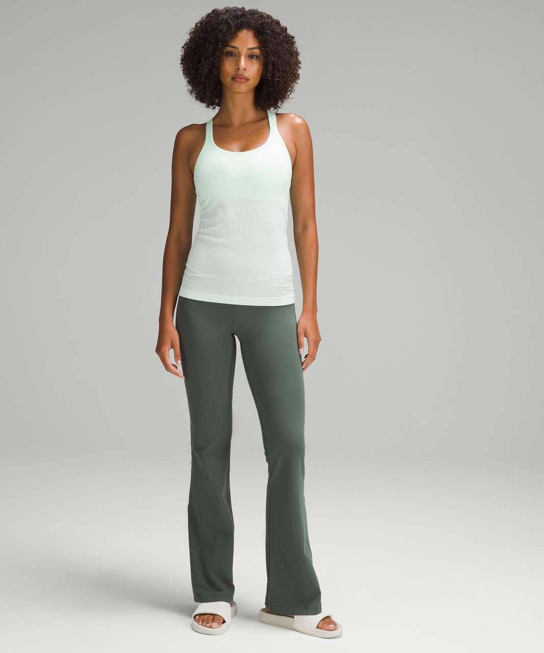 Lululemon Ebb To Street Tank *Shine - Dark Olive / Silver - lulu fanatics