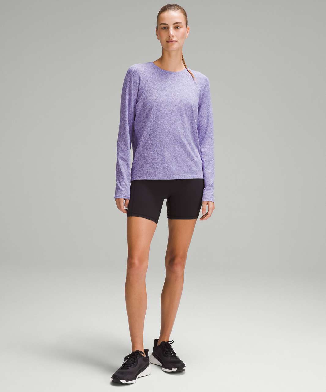 Lululemon License to Train Classic-Fit Long-Sleeve Shirt - Heathered Petrol Purple