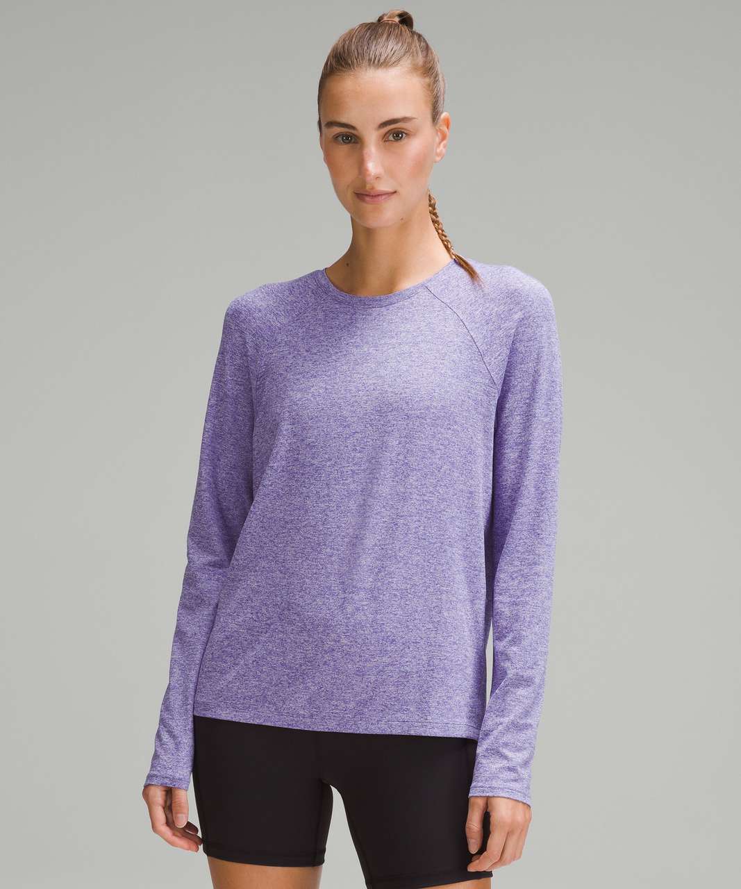 Lululemon License to Train Classic-Fit Long-Sleeve Shirt - Heathered Petrol  Purple - lulu fanatics