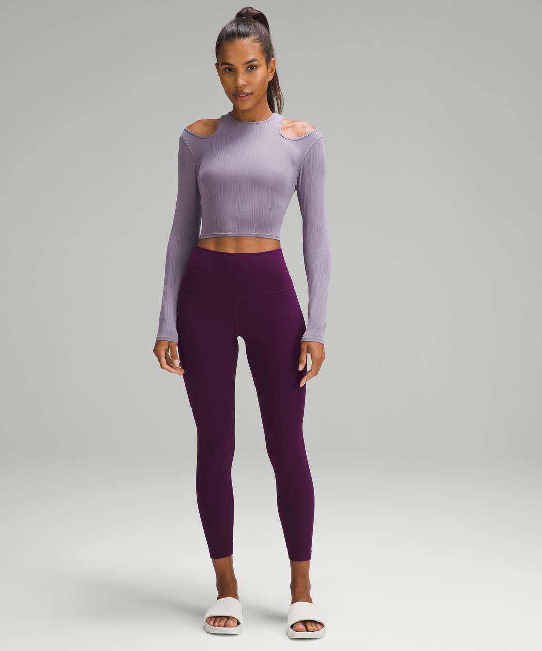 Lululemon Shoulder Cut-Out Yoga Long-Sleeve Shirt - Purple Ash - lulu ...