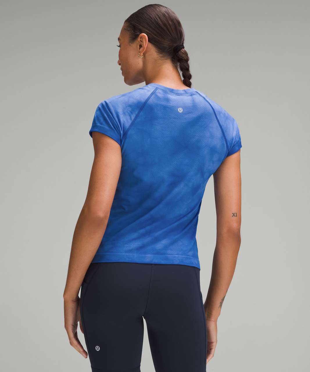 Lululemon Swiftly Tech Short Sleeve Shirt 2.0 *Race Length - Marble Dye Pipe Dream Blue / Symphony Blue