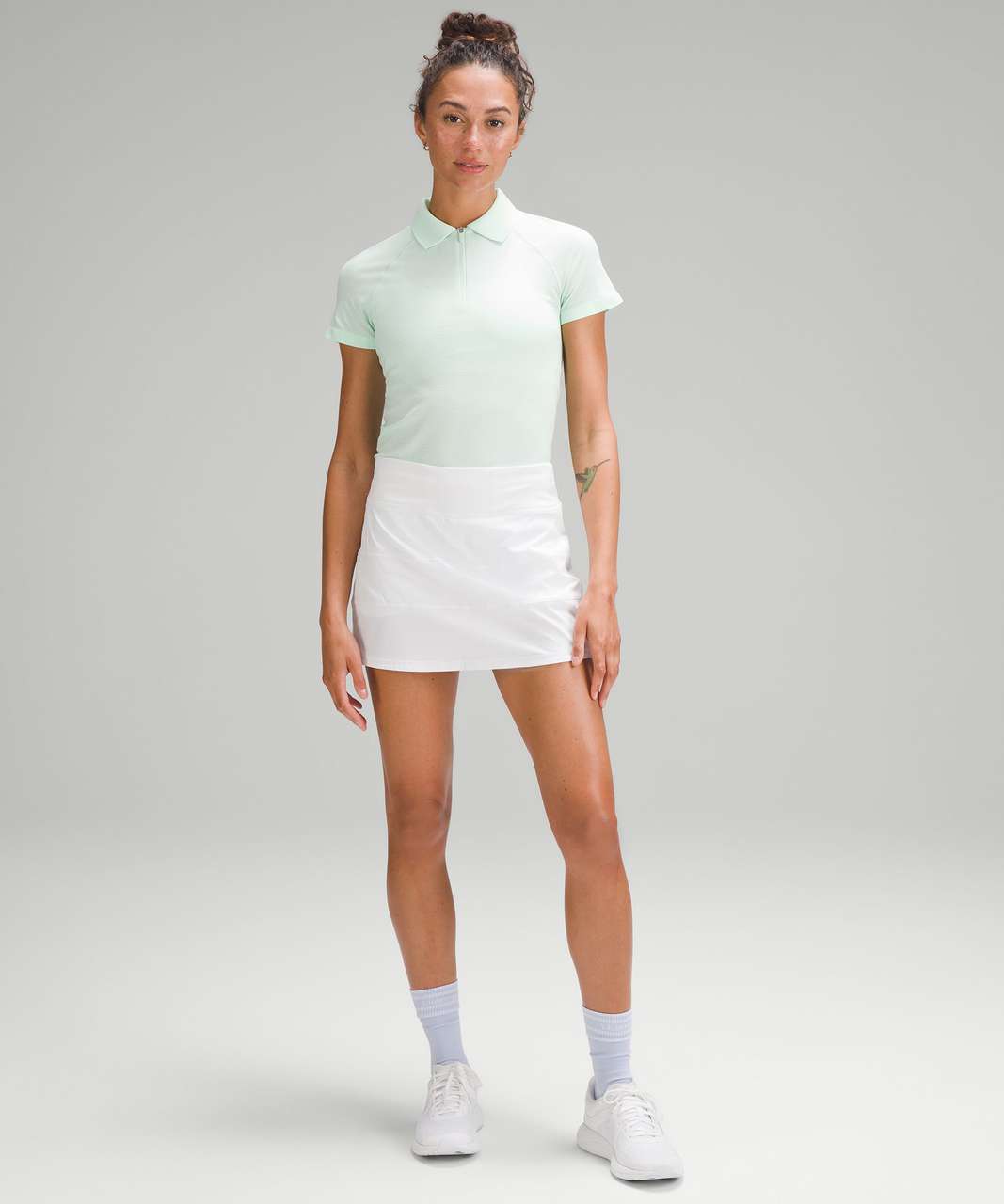 Lululemon Swiftly Tech Short-Sleeve Half-Zip Polo Shirt - Mint Moment / White