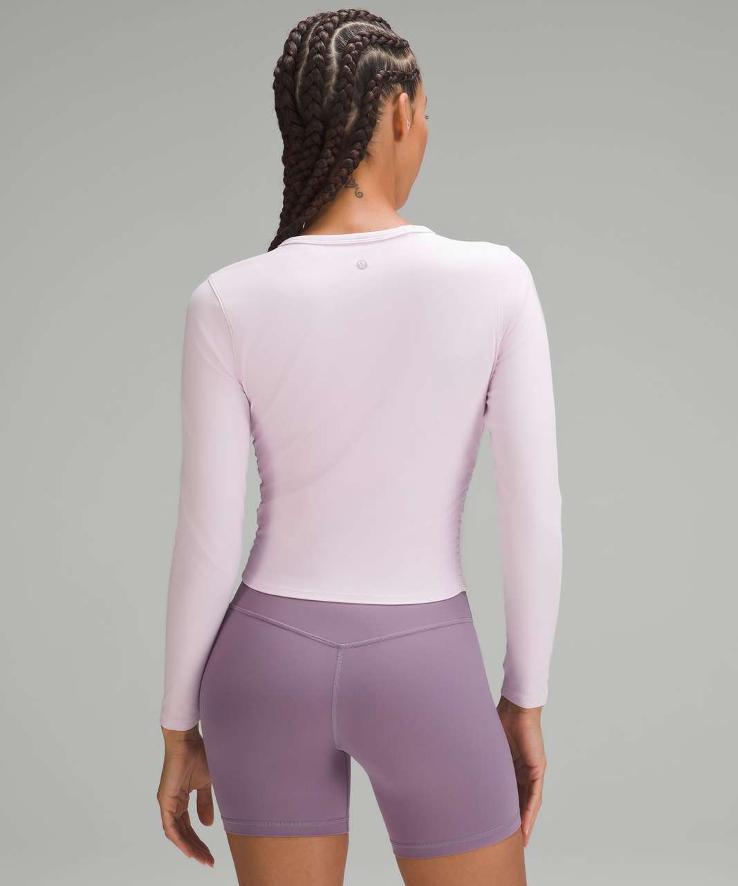 Lululemon Nulu Cropped Slim Yoga Short Sleeve - Pink Mist - lulu fanatics