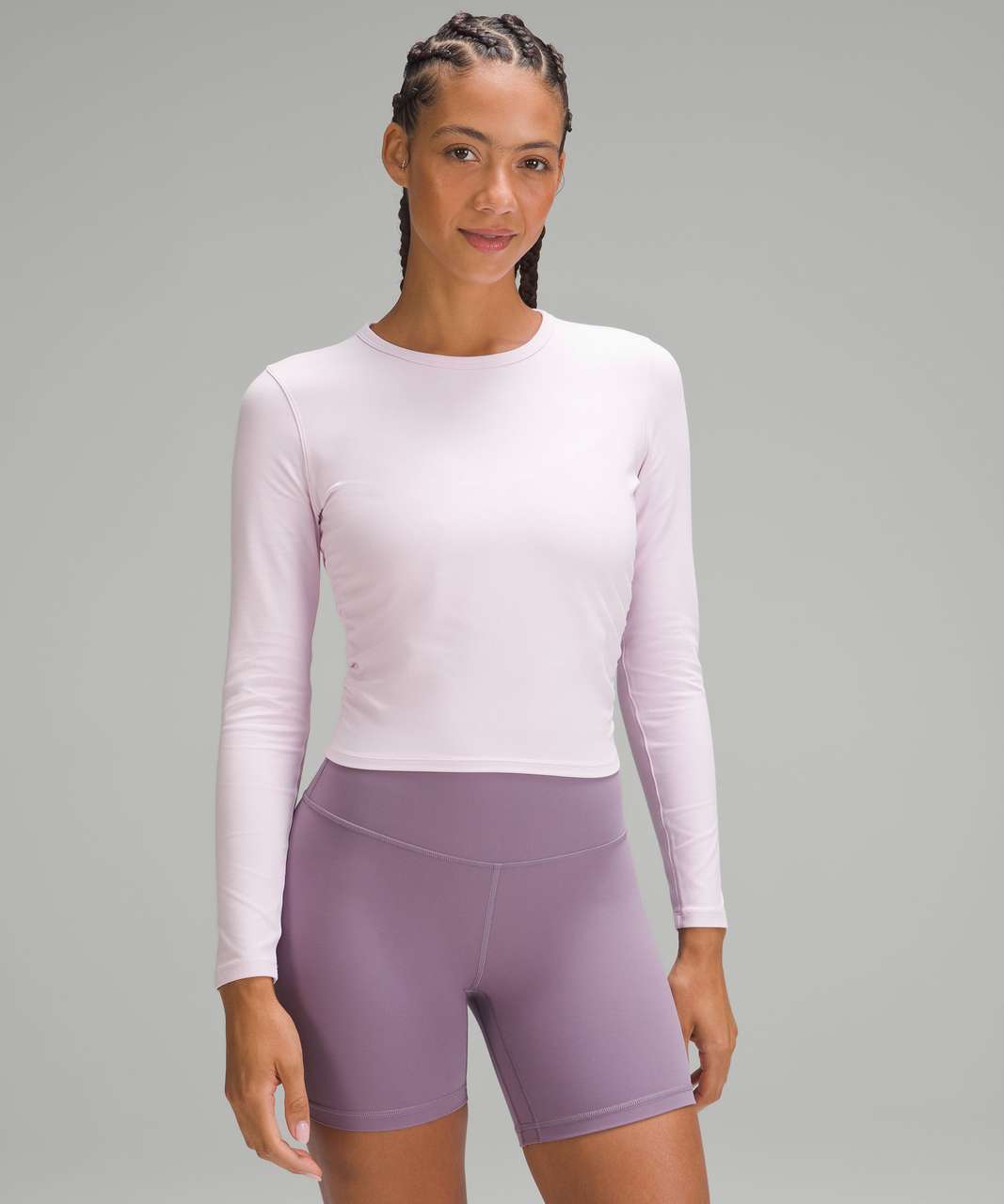 Nulu yoga short sleeve top-pink mist(4) with lululemon Align™ High