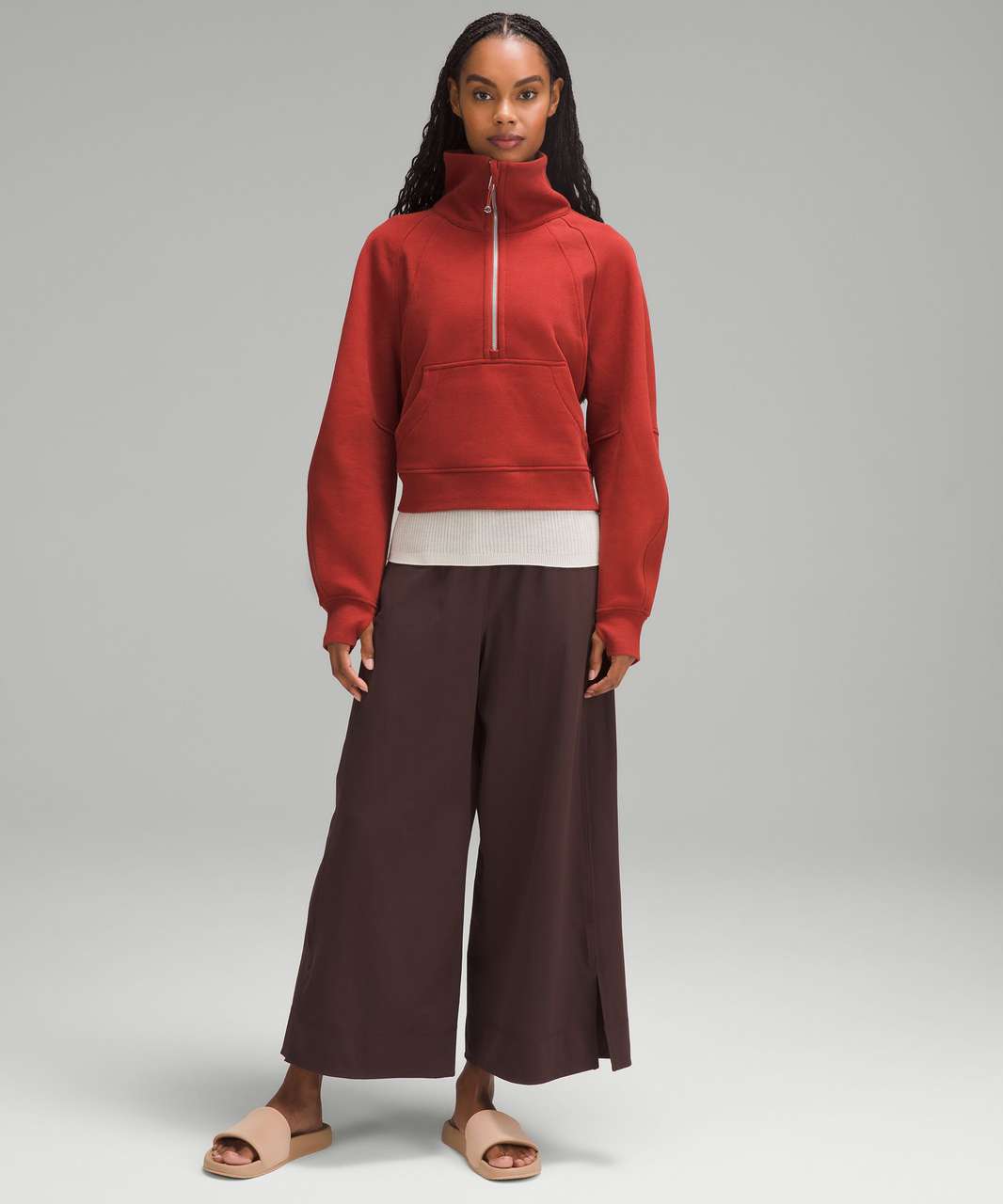 Lululemon Scuba Oversized Funnel Neck Half-Zip - Smoky Red - lulu fanatics