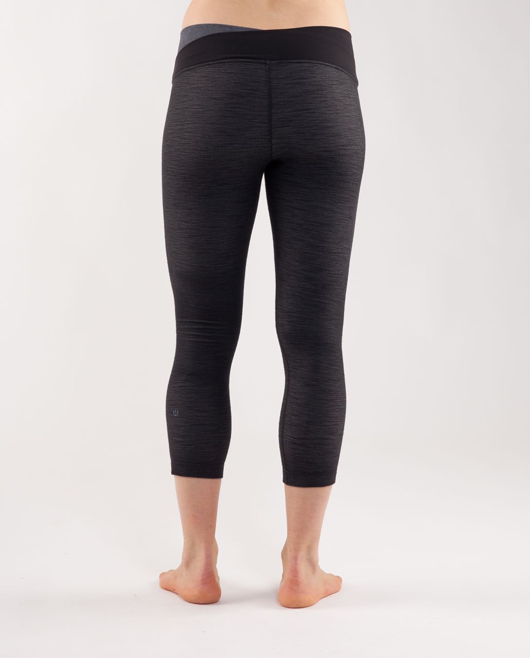 Lululemon Astro Wunder Under Crop - Black Slub Denim /  Heathered Coal /  Black