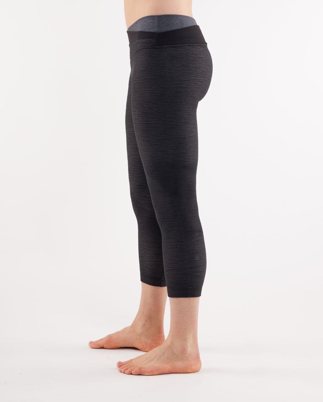 Lululemon Astro Wunder Under Crop - Black Slub Denim /  Heathered Coal /  Black