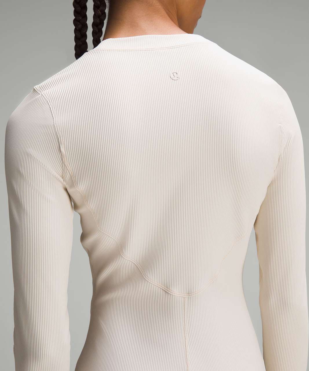 Lululemon Ribbed Long-Sleeve Dress - White Opal