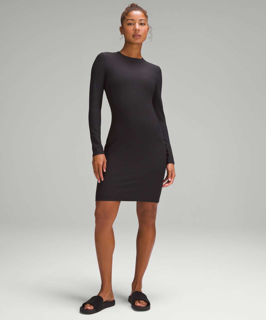 Lululemon Kitsilano Turtleneck Rib Dress - Heathered Black - lulu