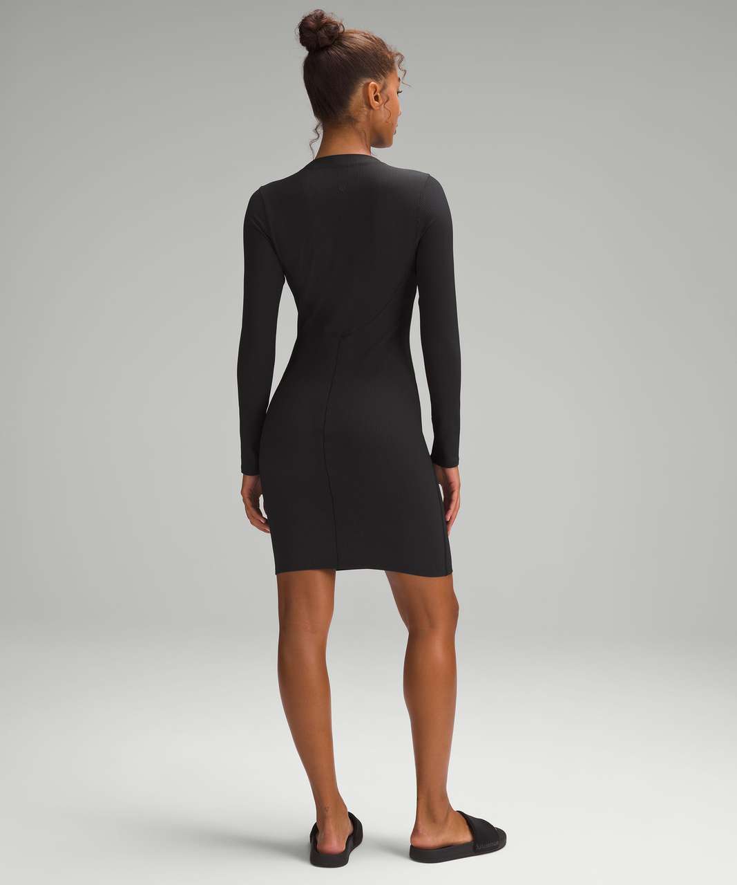 Lululemon Contour Dress *Nulu Black NWT Sizes 4 6 8 Open Back Longsleeve
