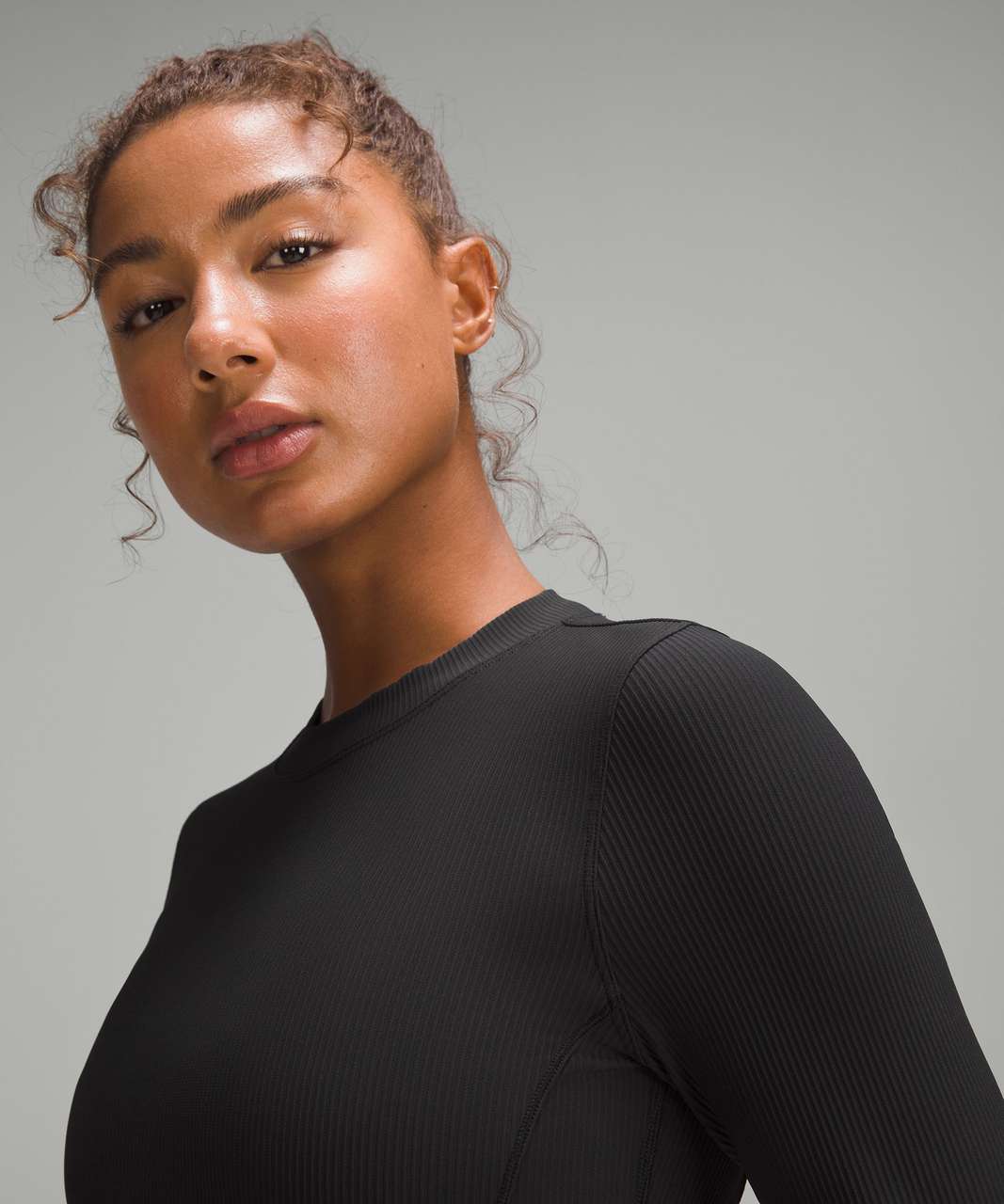 Lululemon Ribbed Long-Sleeve Dress - Black - lulu fanatics