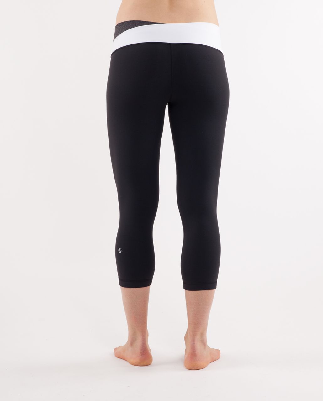 Lululemon Astro Wunder Under Crop - Black /  Heathered Black /  White