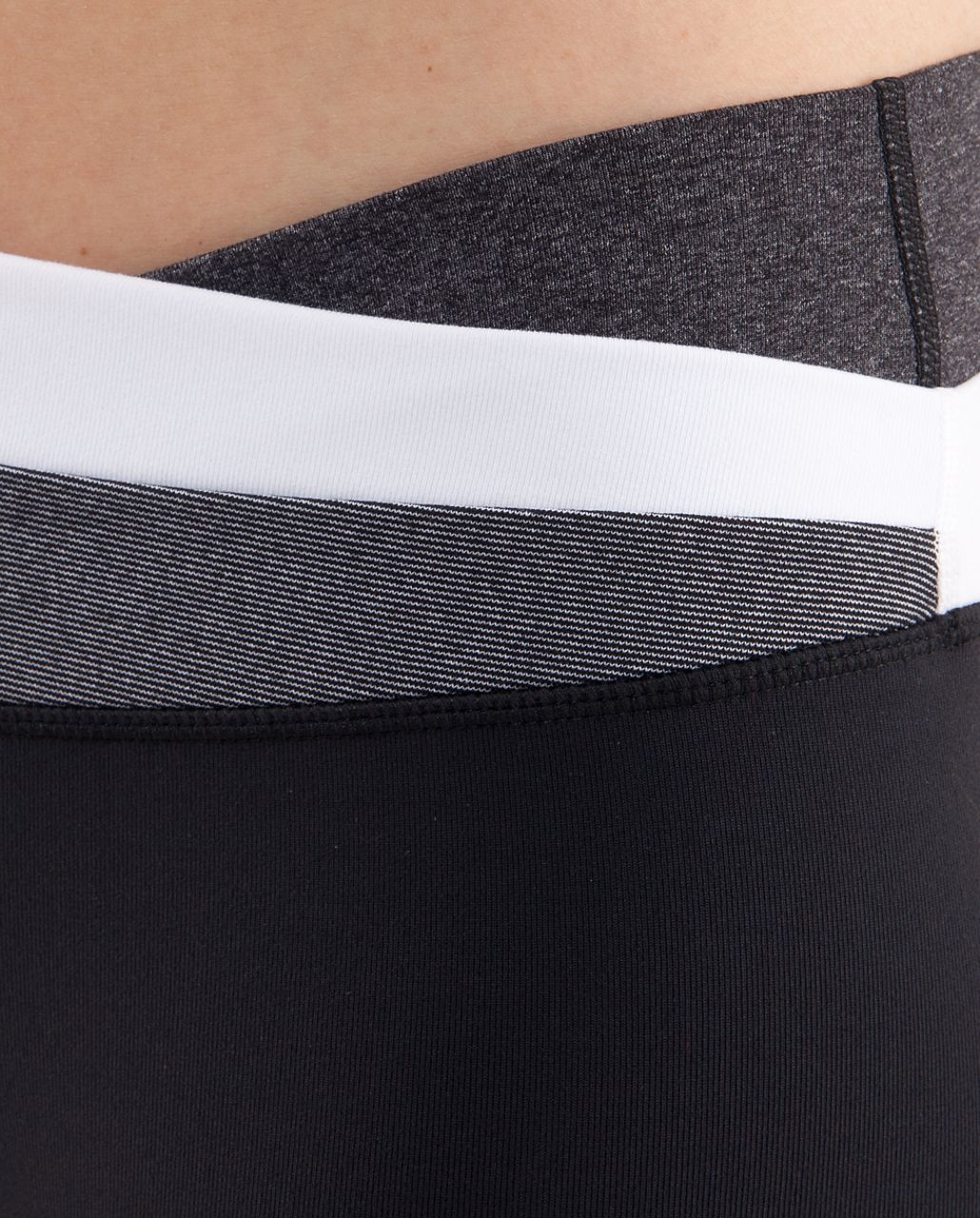 Lululemon Astro Wunder Under Crop - Black /  Heathered Black /  White