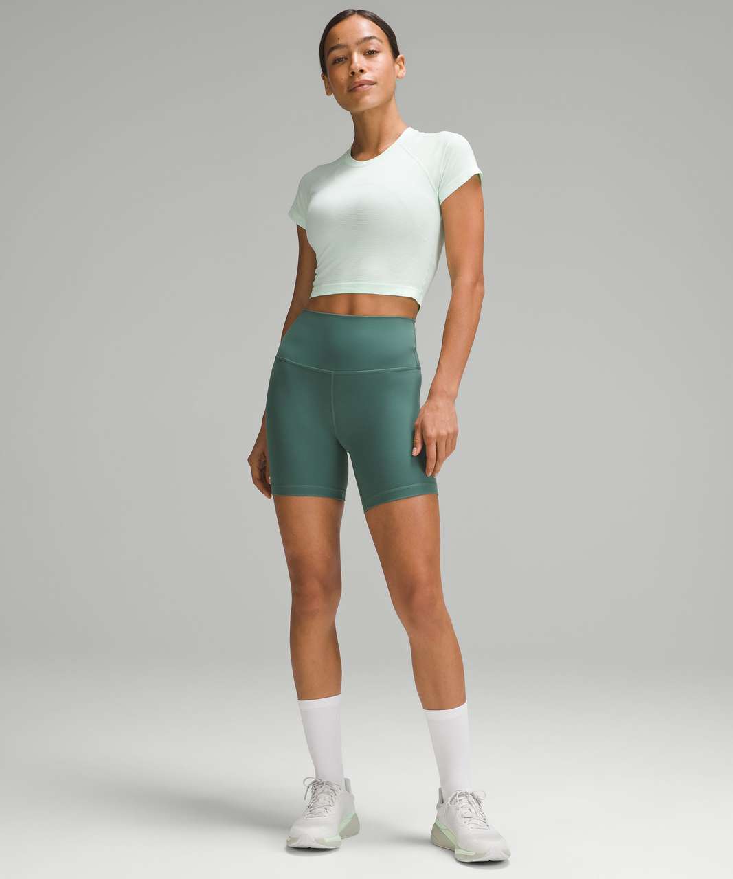 Lululemon Swiftly Tech Cropped Short-Sleeve Shirt 2.0 - Mint Moment / Mint  Moment - lulu fanatics