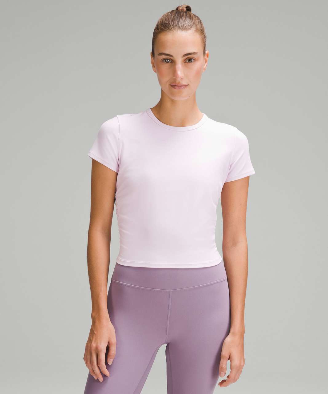 Lululemon Nulu Cropped Slim Yoga Short Sleeve - White - lulu fanatics