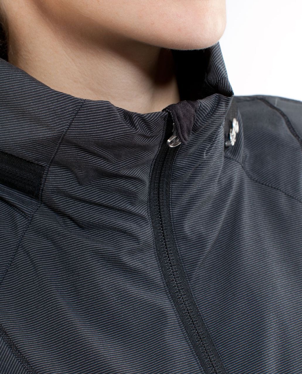 Lululemon Run:  Hustle Jacket - Black Microstripe